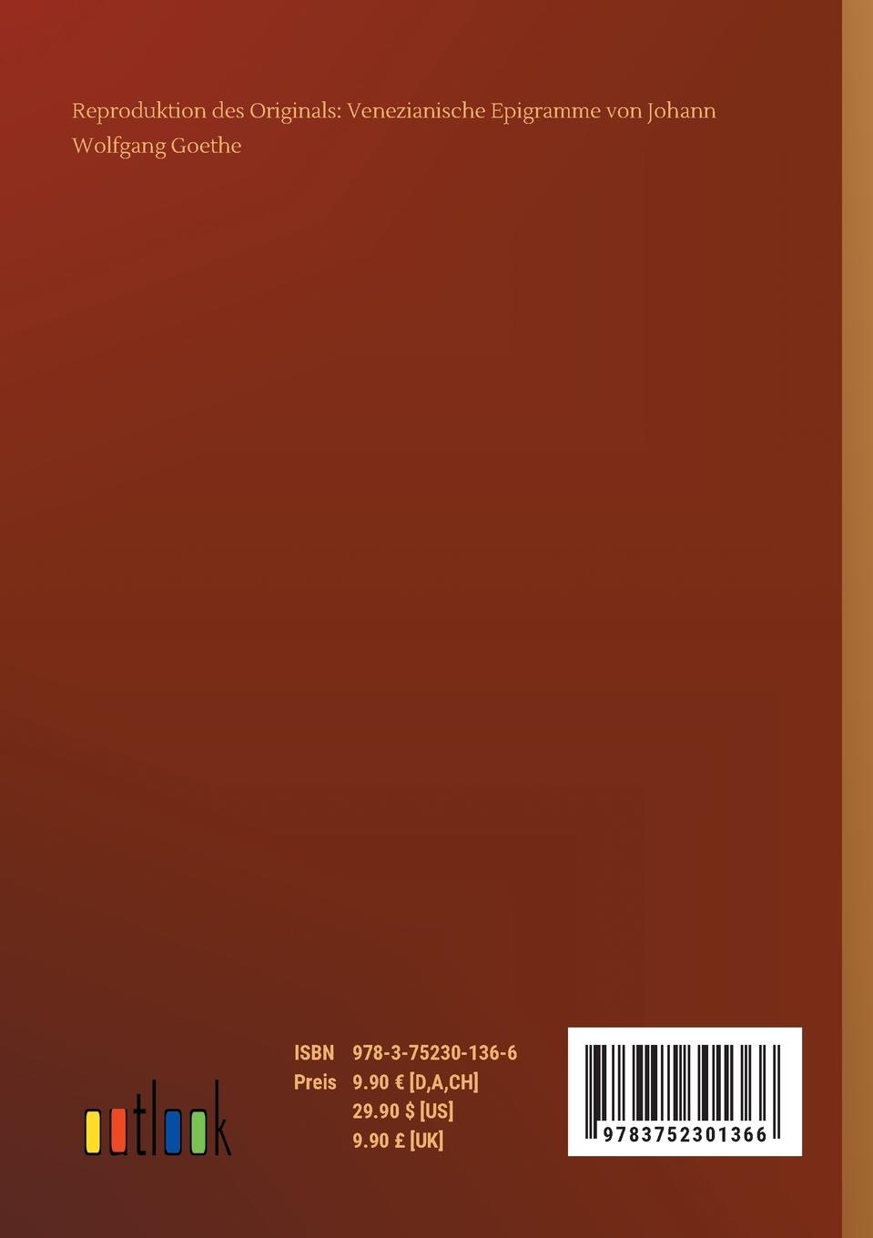 Rückseitencover Venezianische Epigramme