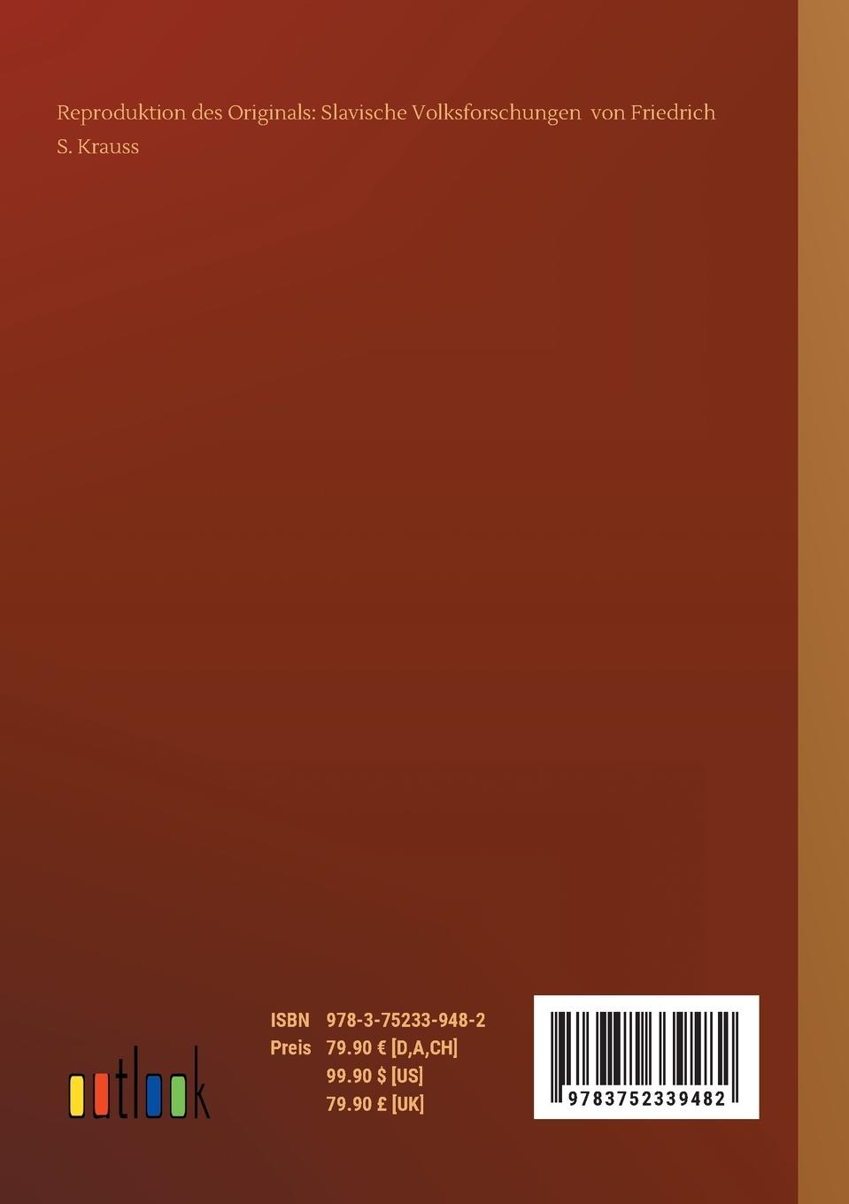 Rückseitencover Slavische Volksforschungen