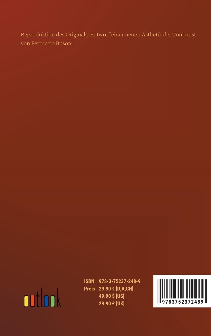 Rückseitencover Entwurf einer neuen Ästhetik der Tonkunst