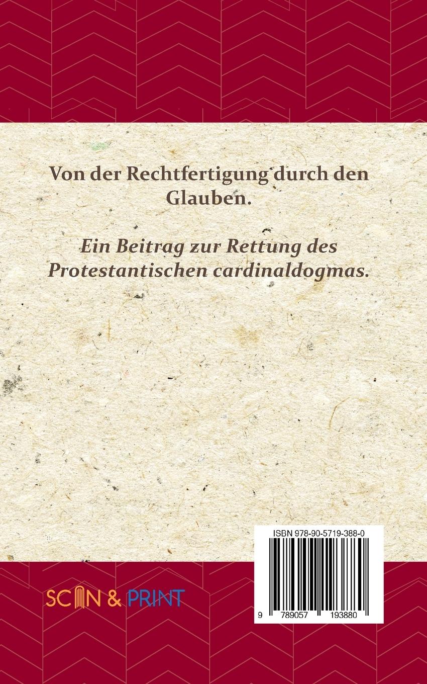 Rückseitencover Von der Rechtfertigung durch den Glauben