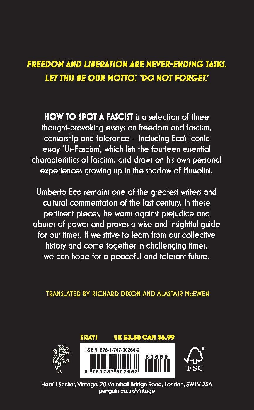 Rückseitencover How to Spot a Fascist