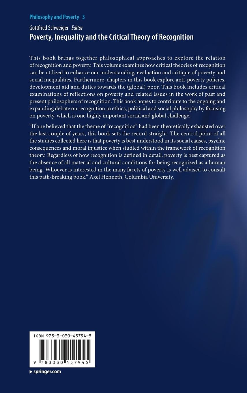 Rückseitencover Poverty, Inequality and the Critical Theory of Recognition