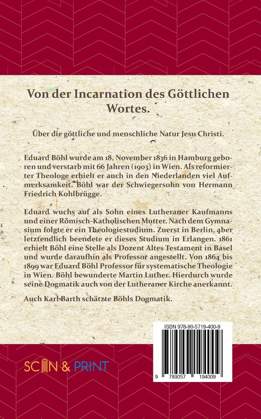 Rückseitencover Von der Incarnation des Göttlichen Wortes