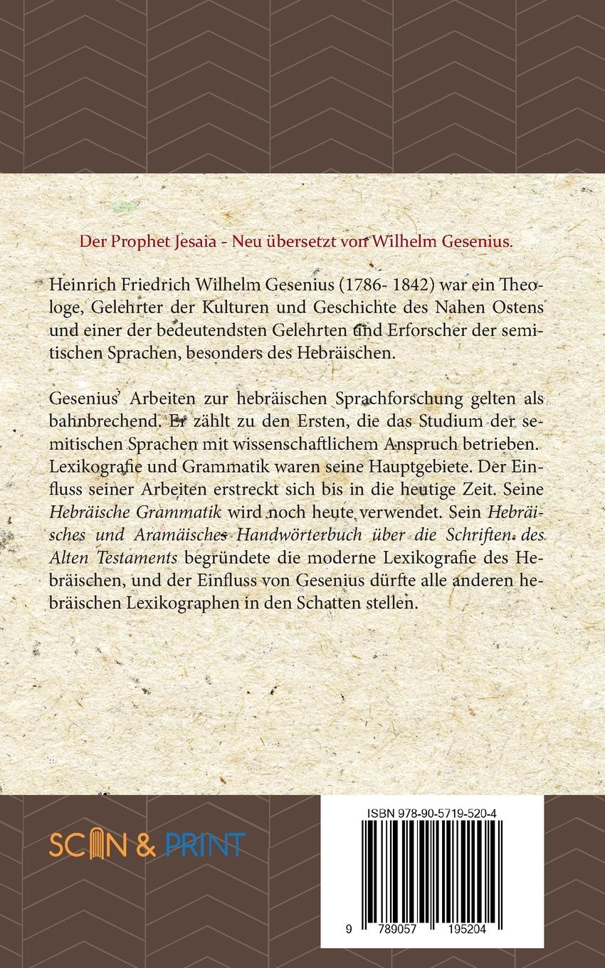 Rückseitencover Der Prophet Jesaia