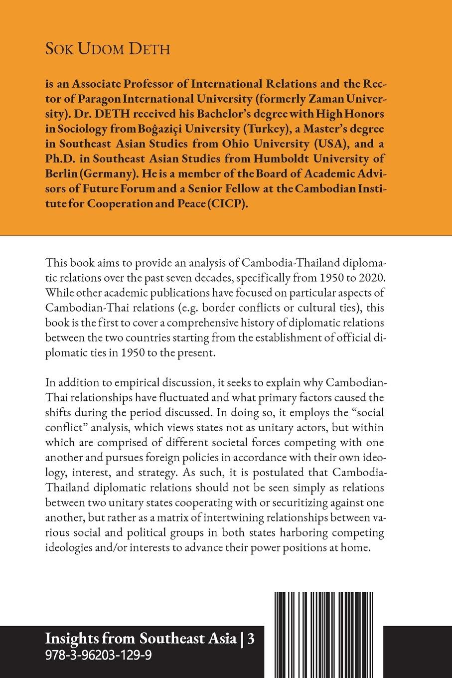 Rückseitencover A history of Cambodia-Thailand Diplomatic Relations 1950-2020