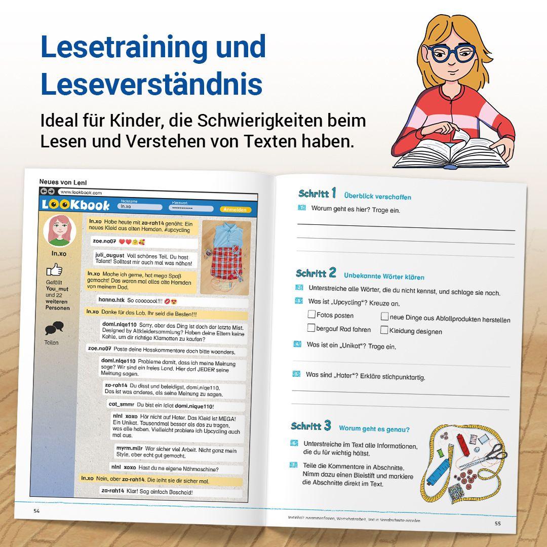 Beispielinhalt (Bild) Das Übungsheft Lesen 8