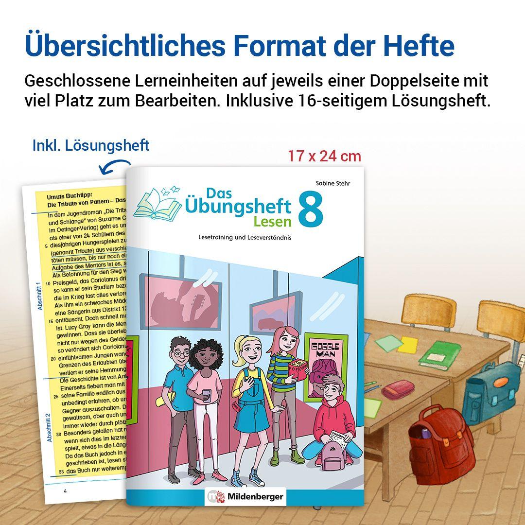 Beispielinhalt (Bild) Das Übungsheft Lesen 8