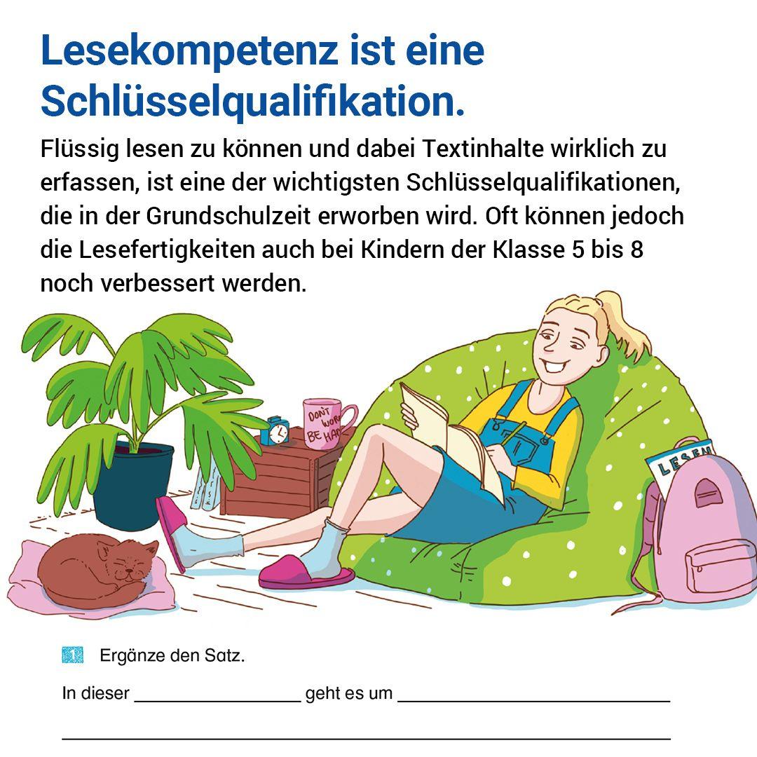 Beispielinhalt (Bild) Das Übungsheft Lesen 8
