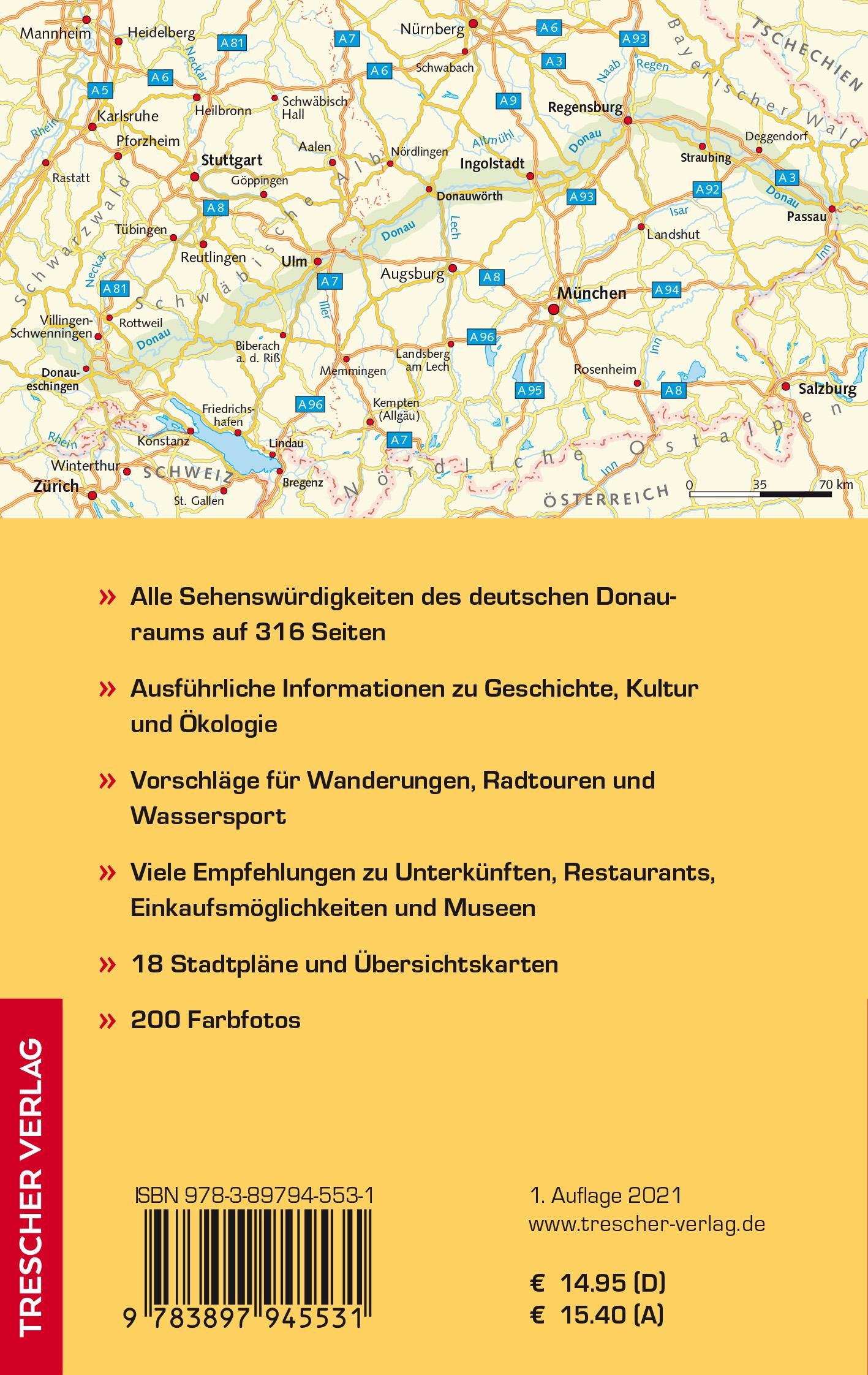 Rückseitencover TRESCHER Reiseführer Donau