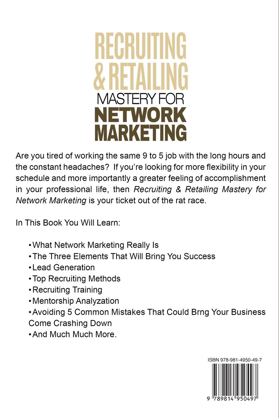 Rückseitencover Network Marketing - Recruiting & Retailing Mastery