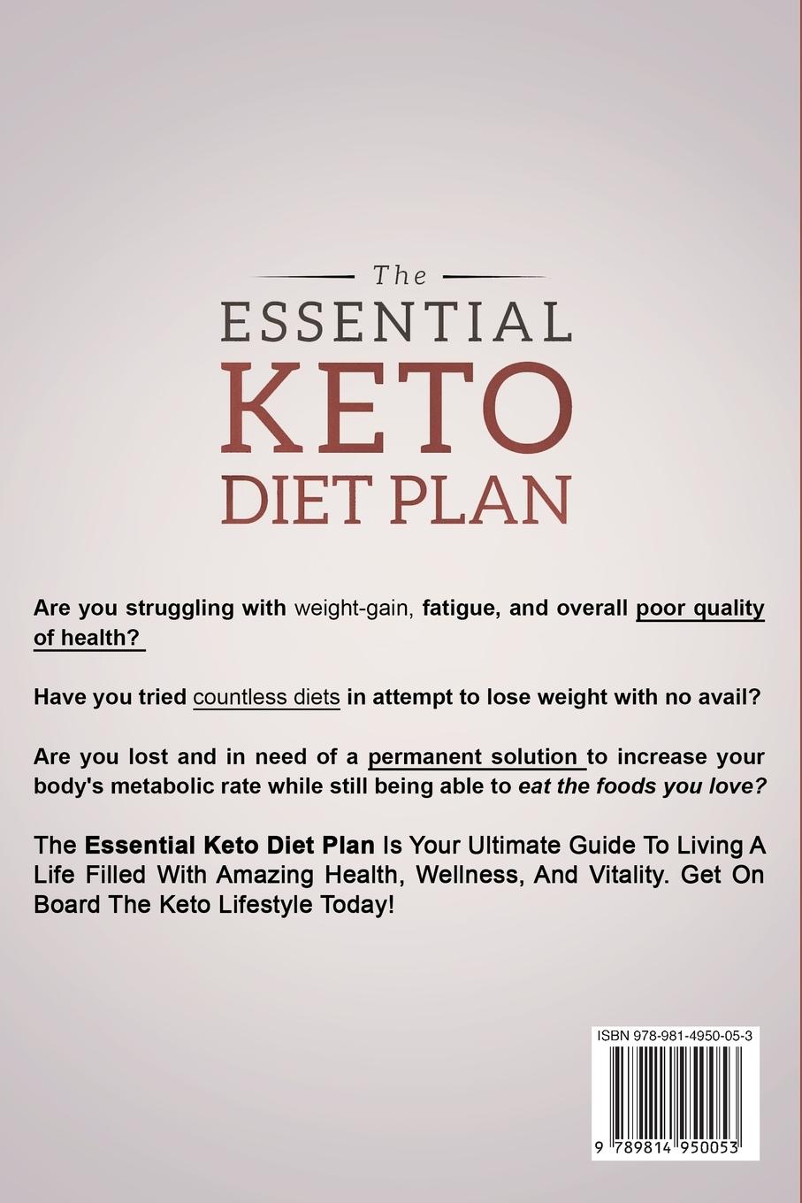 Rückseitencover Keto Meal Plan - The Essential Keto Diet Plan