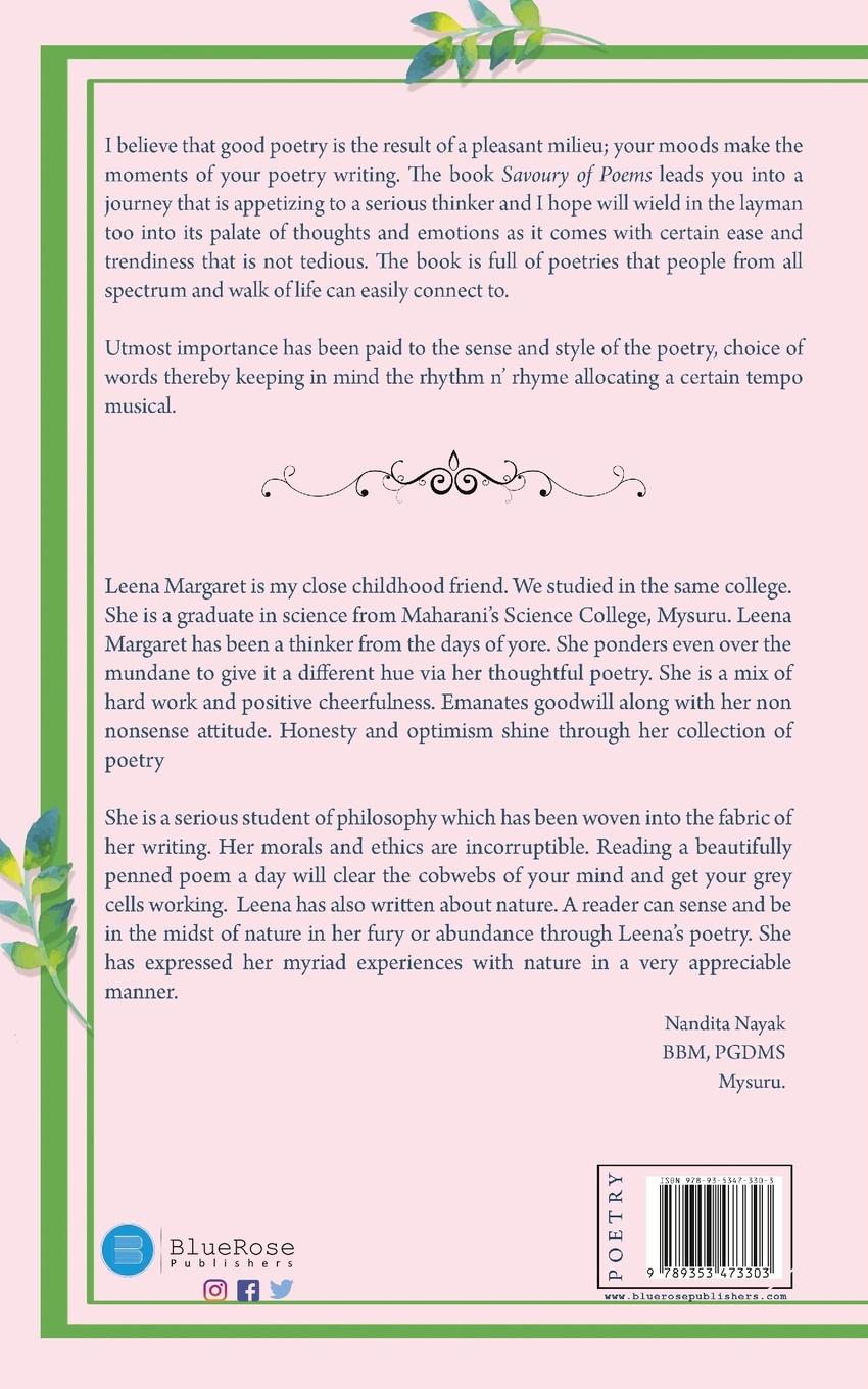 Rückseitencover Savoury of poems (Romp through My mind, Moods Emotions)