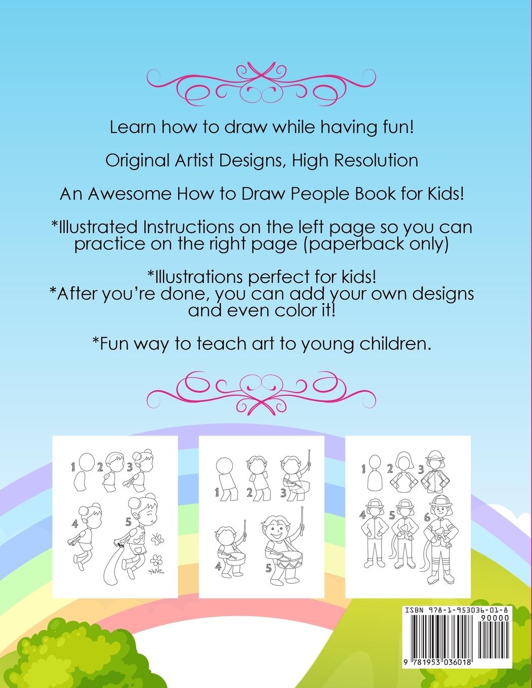 Rückseitencover How To Draw People Book For Kids