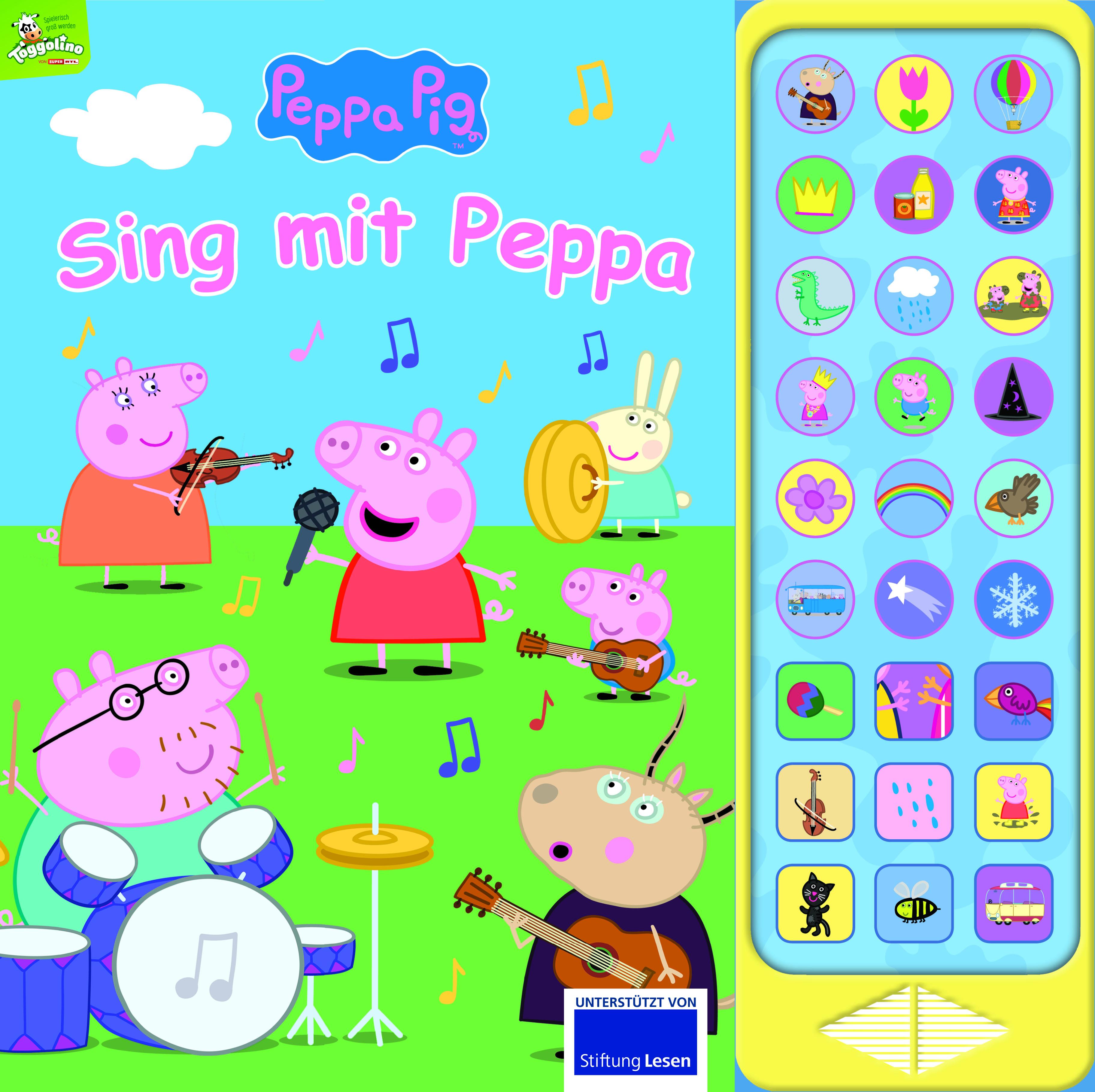 Vorderes Coverbild Peppa Pig - Sing mit Peppa Pig - 27-Button-Soundbuch mit 24 Seiten für Kinder ab 3 Jahren - mit bekannten Kinderliedern und Geräuschen