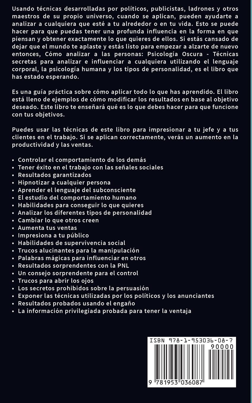 Rückseitencover Cómo analizar a las personas