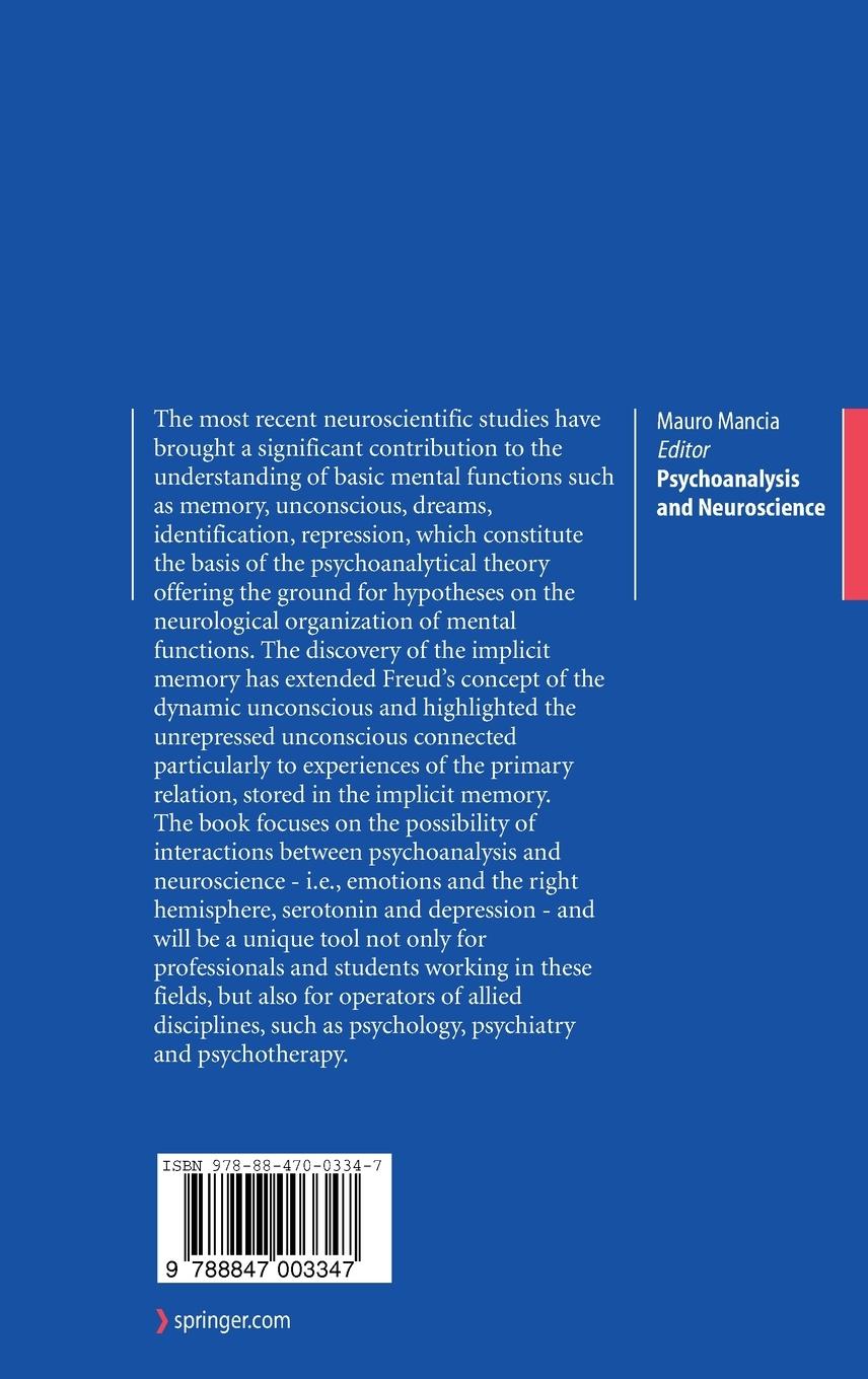 Rückseitencover Psychoanalysis and Neuroscience