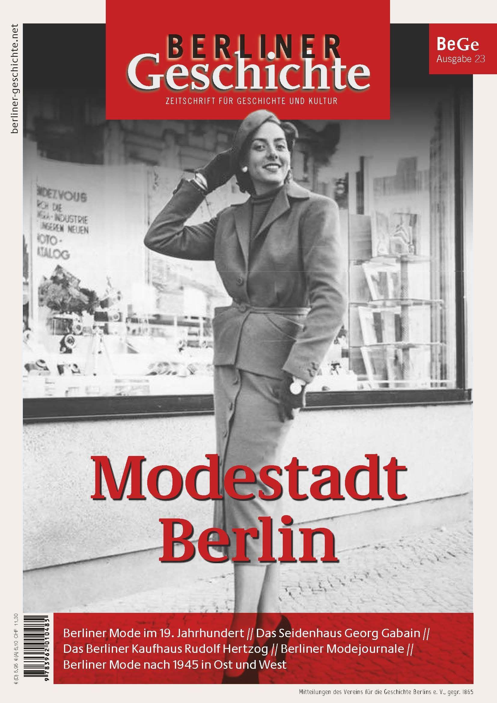 Vorderes Coverbild Berliner Geschichte - Zeitschrift für Geschichte und Kultur