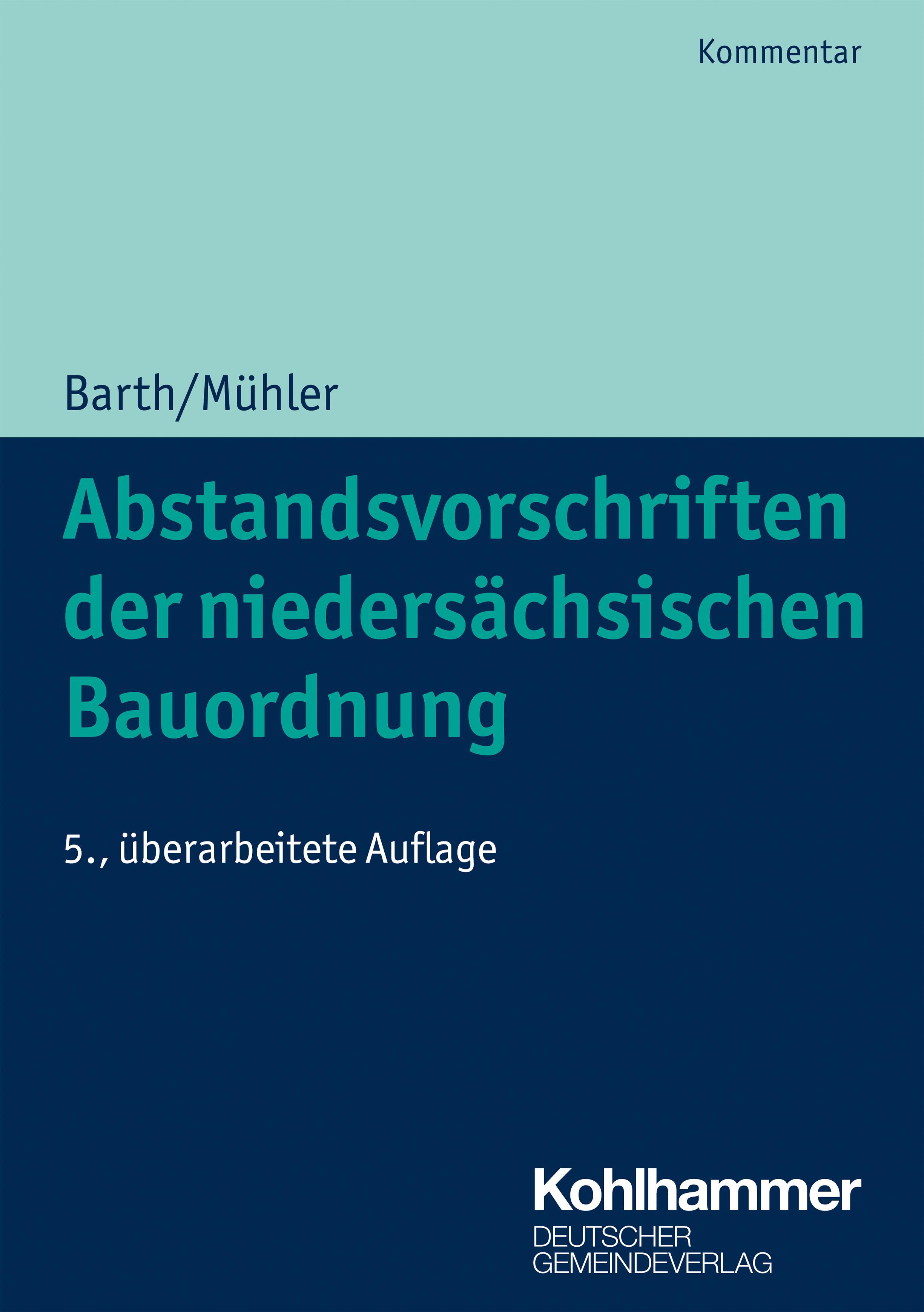 Vorderes Coverbild Abstandsvorschriften der niedersächsischen Bauordnung