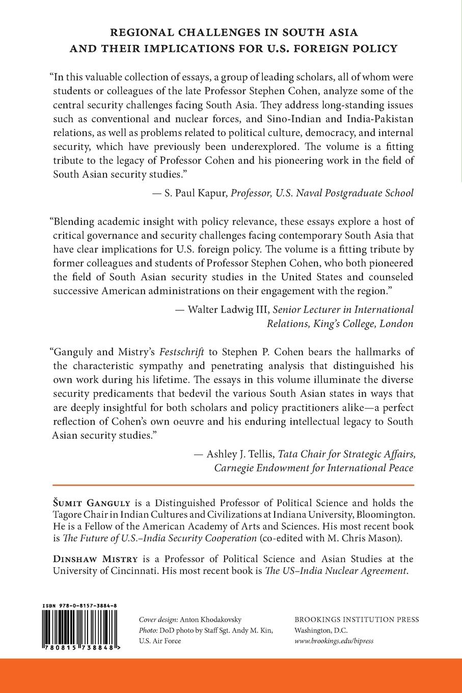 Rückseitencover Enduring and Emerging Issues in South Asian Security