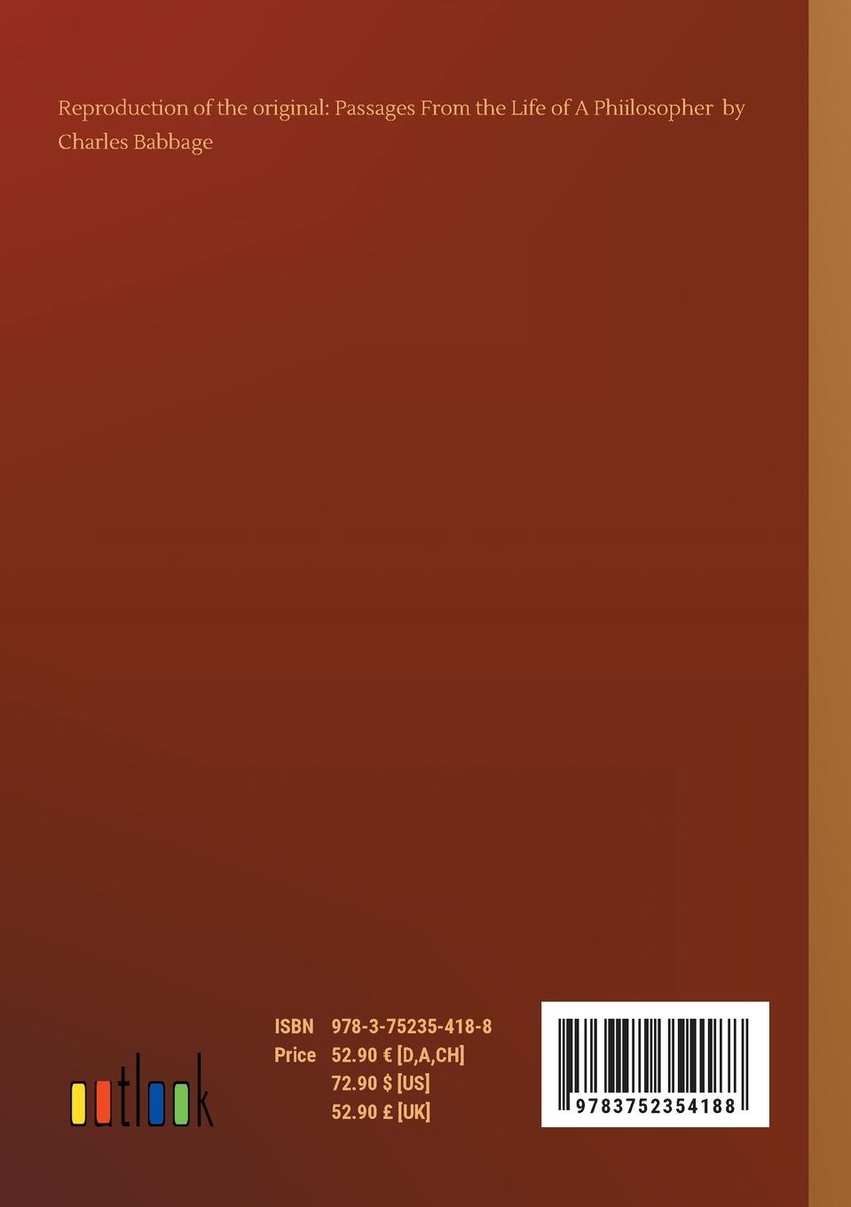 Rückseitencover Passages From the Life of A Phiilosopher