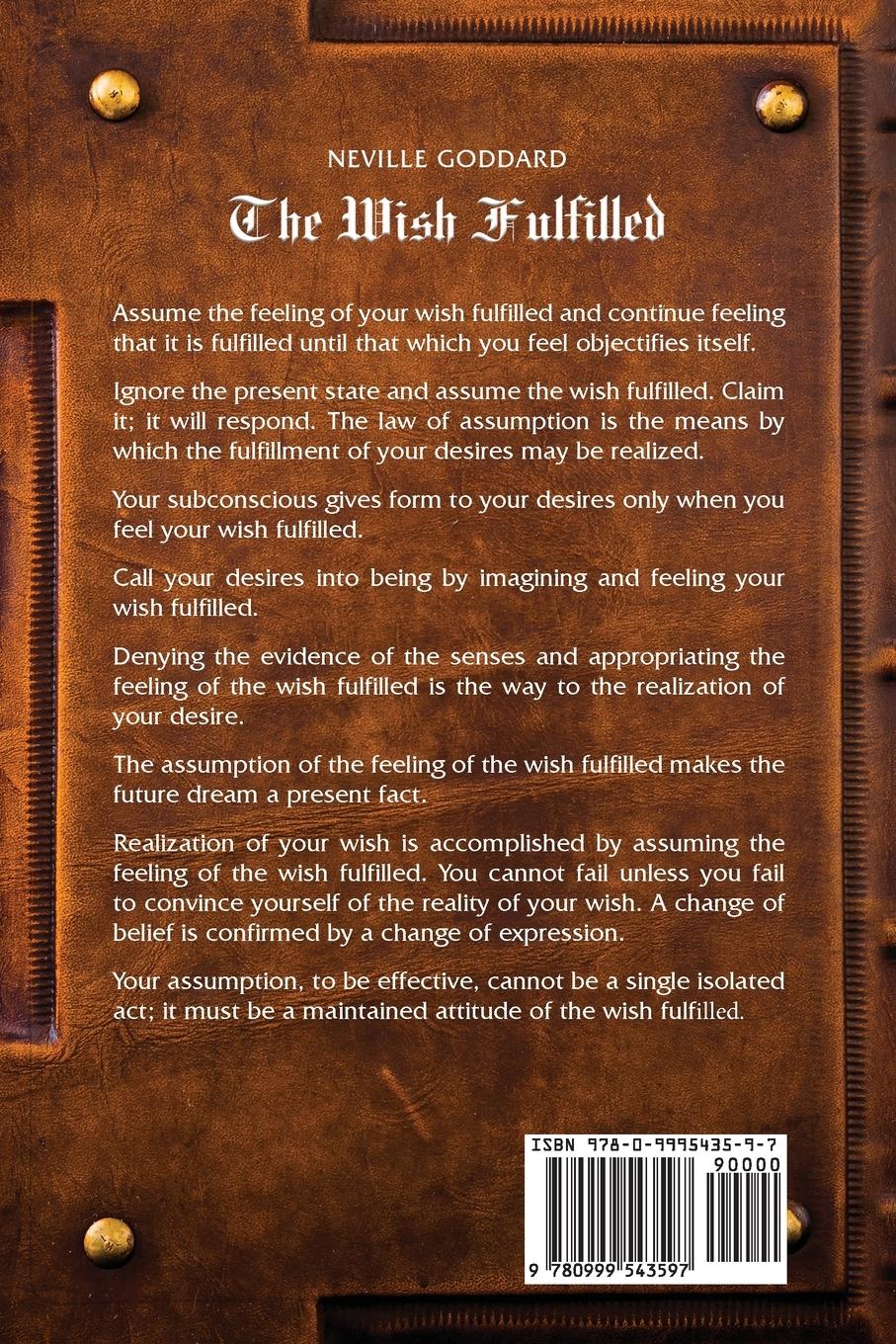 Rückseitencover Neville Goddard The Wish Fulfilled