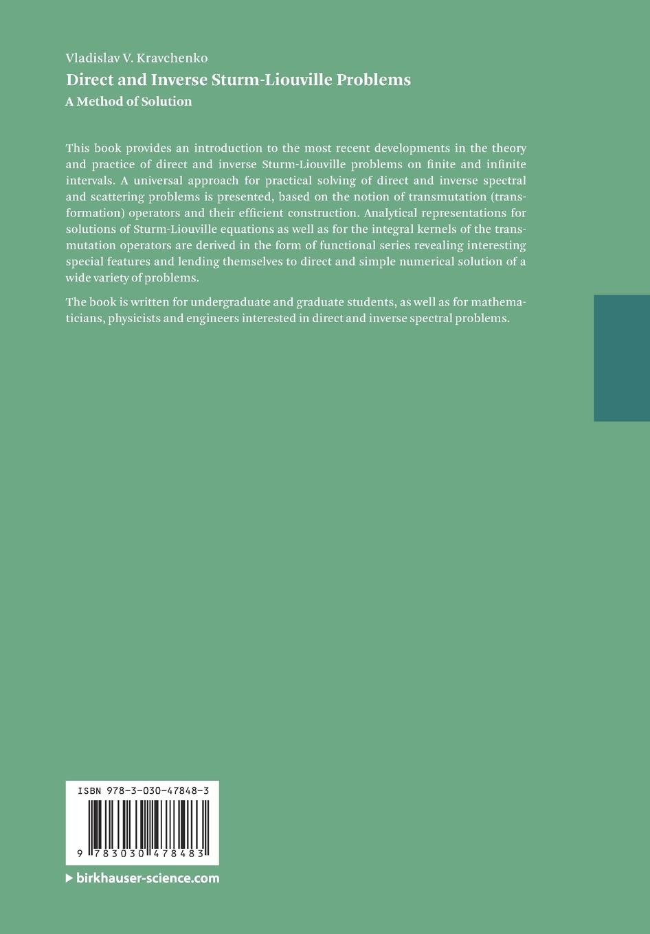 Rückseitencover Direct and Inverse Sturm-Liouville Problems