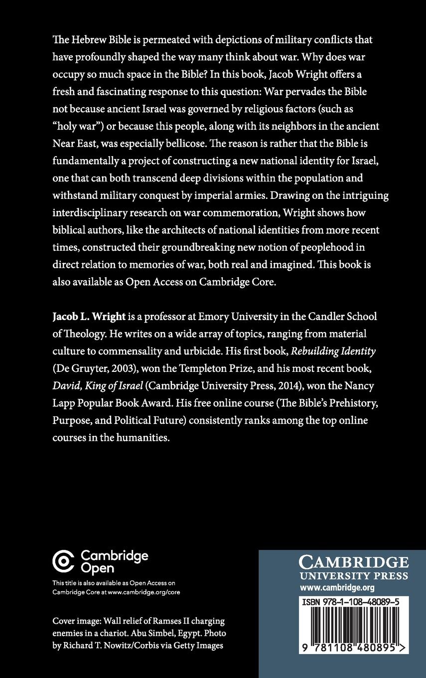 Rückseitencover War, Memory, and National Identity in the Hebrew Bible