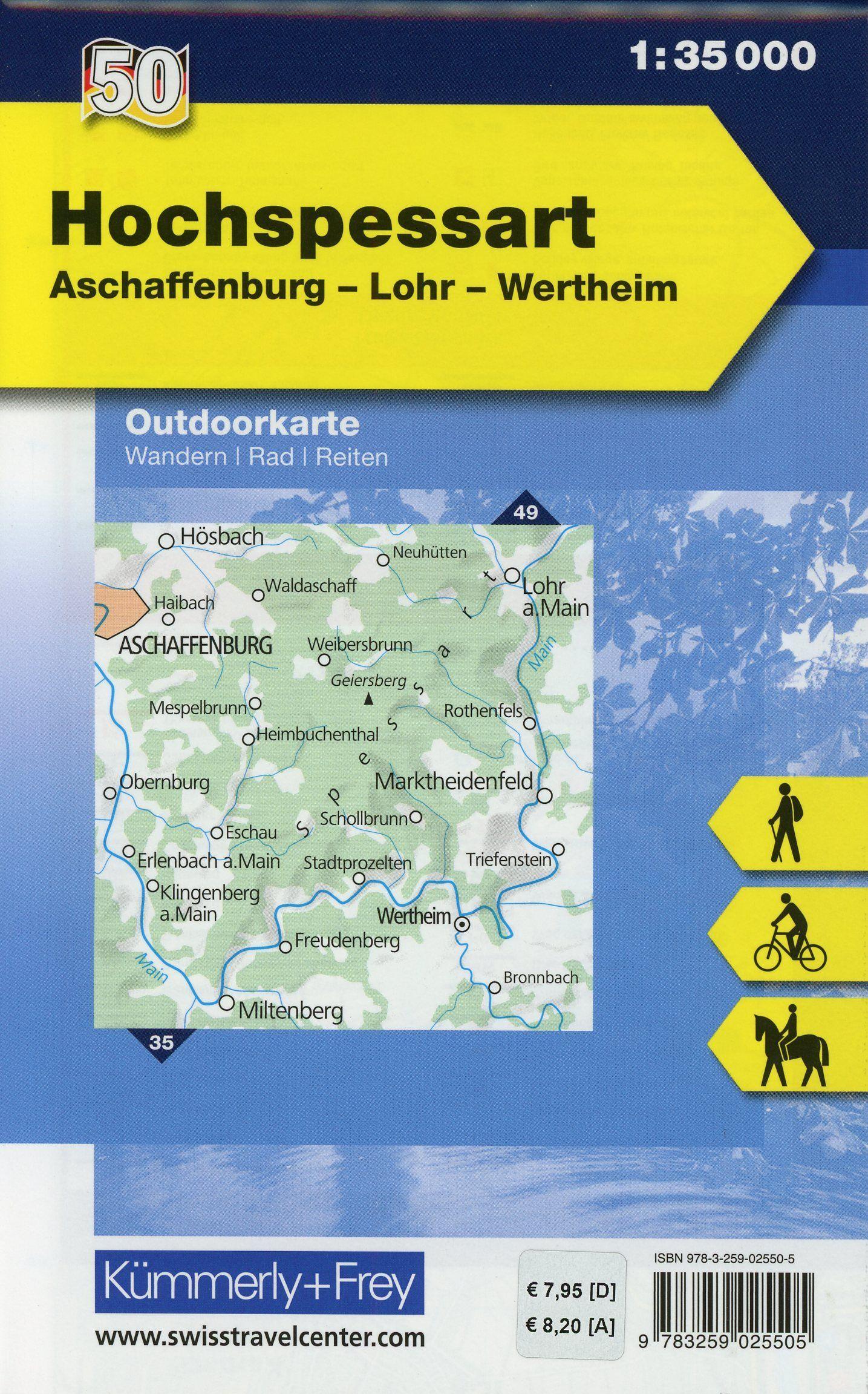 Beispielinhalt (Bild) Hochspessart, Aschaffenburg, Lohr, Wertheim 1 : 35 000