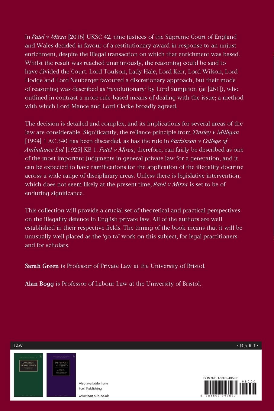Rückseitencover Illegality after Patel v Mirza