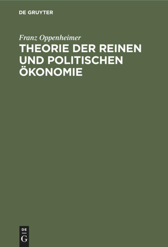 Vorderes Coverbild Theorie der reinen und politischen Ökonomie