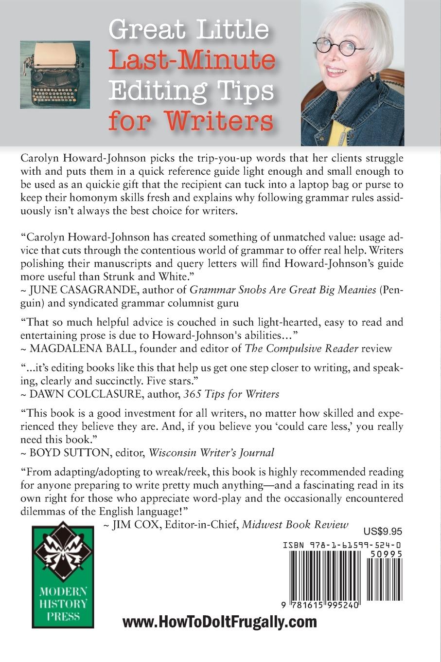 Rückseitencover Great Little Last-Minute Editing Tips for Writers