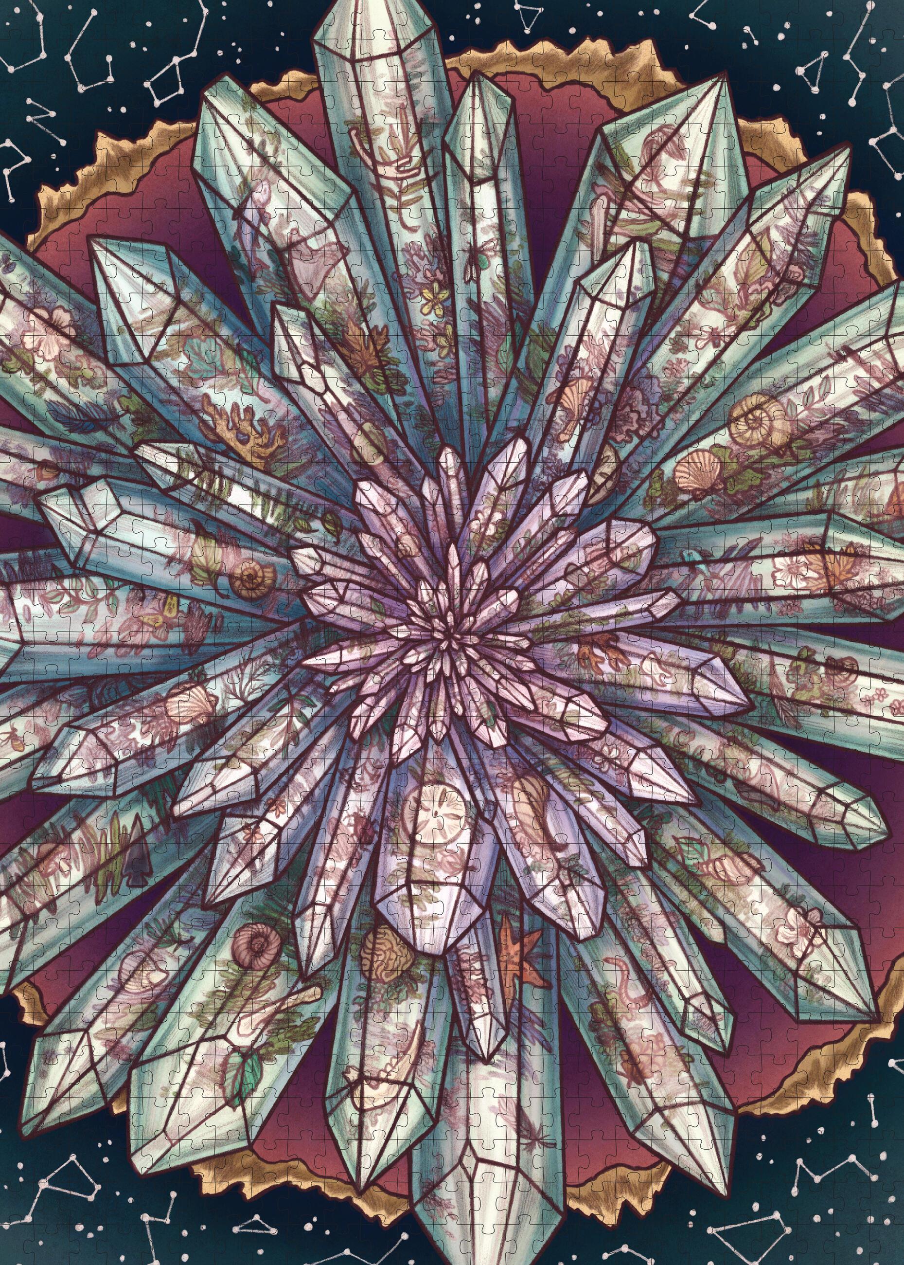 Beispielinhalt (Bild) The Illustrated Crystallary Puzzle: Garden Quartz (750 Pieces)