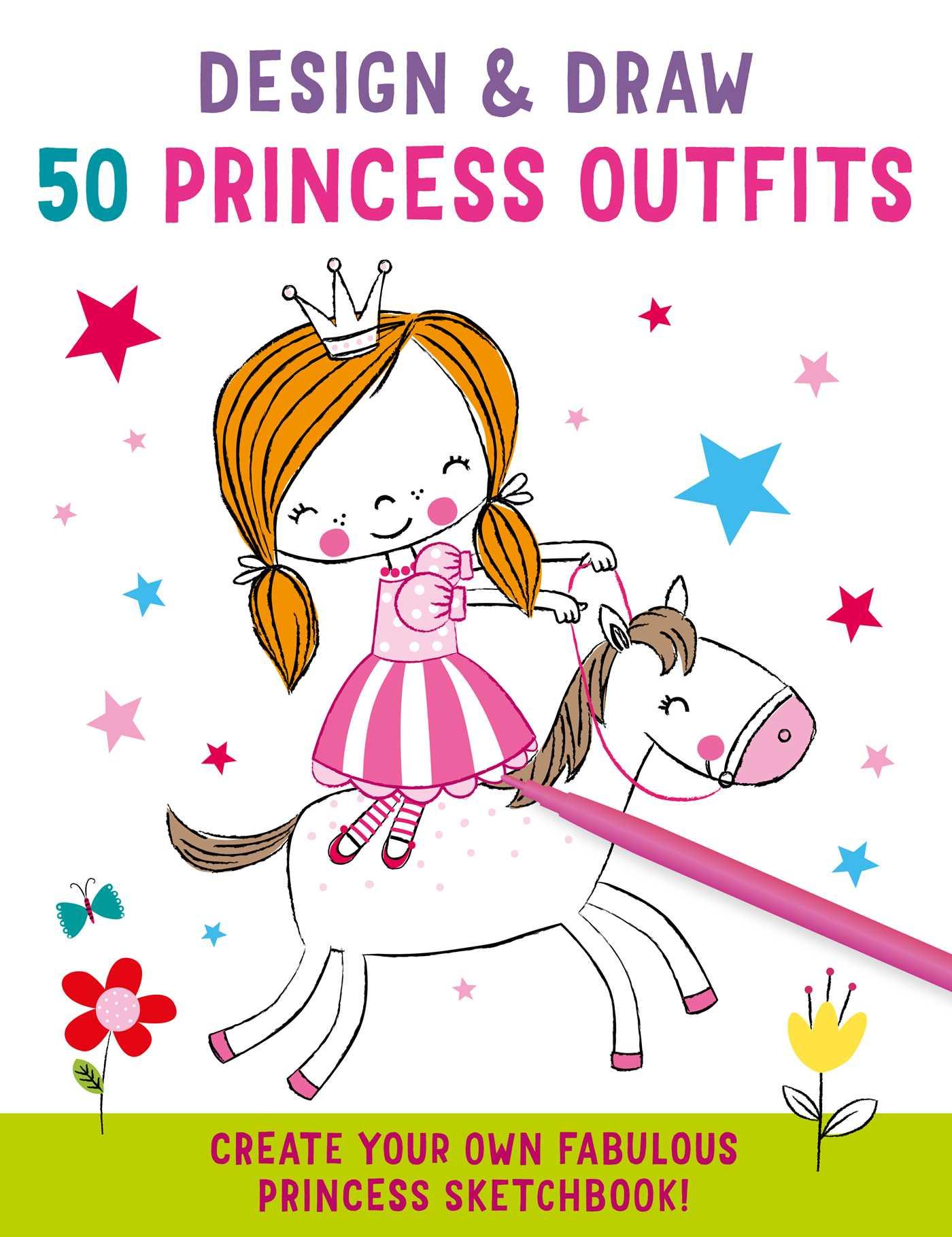 Vorderes Coverbild Design and Draw 50 Princess Outfits
