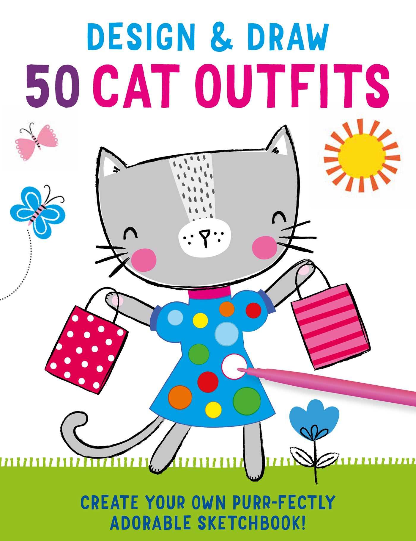 Vorderes Coverbild Design and Draw 50 Cat Outfits
