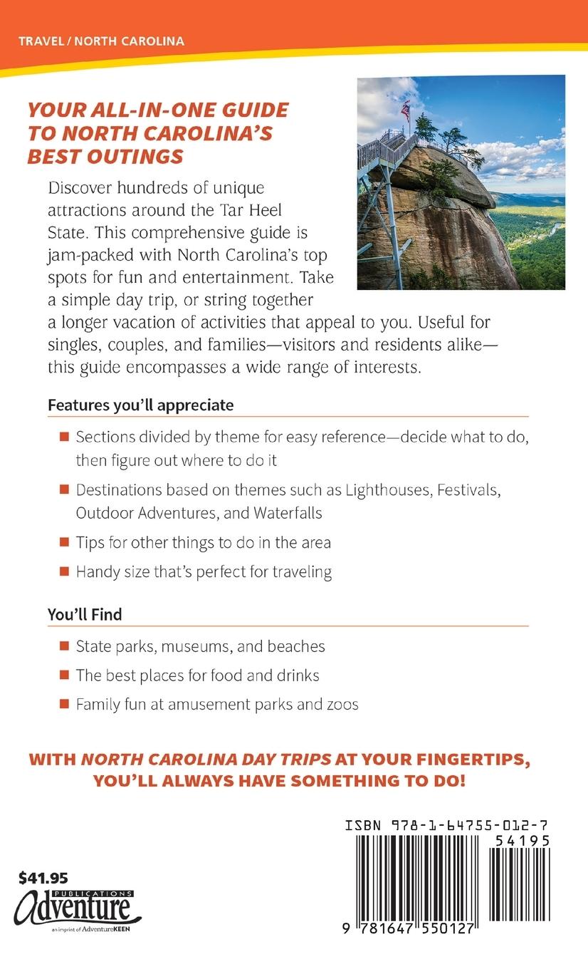 Rückseitencover North Carolina Day Trips by Theme
