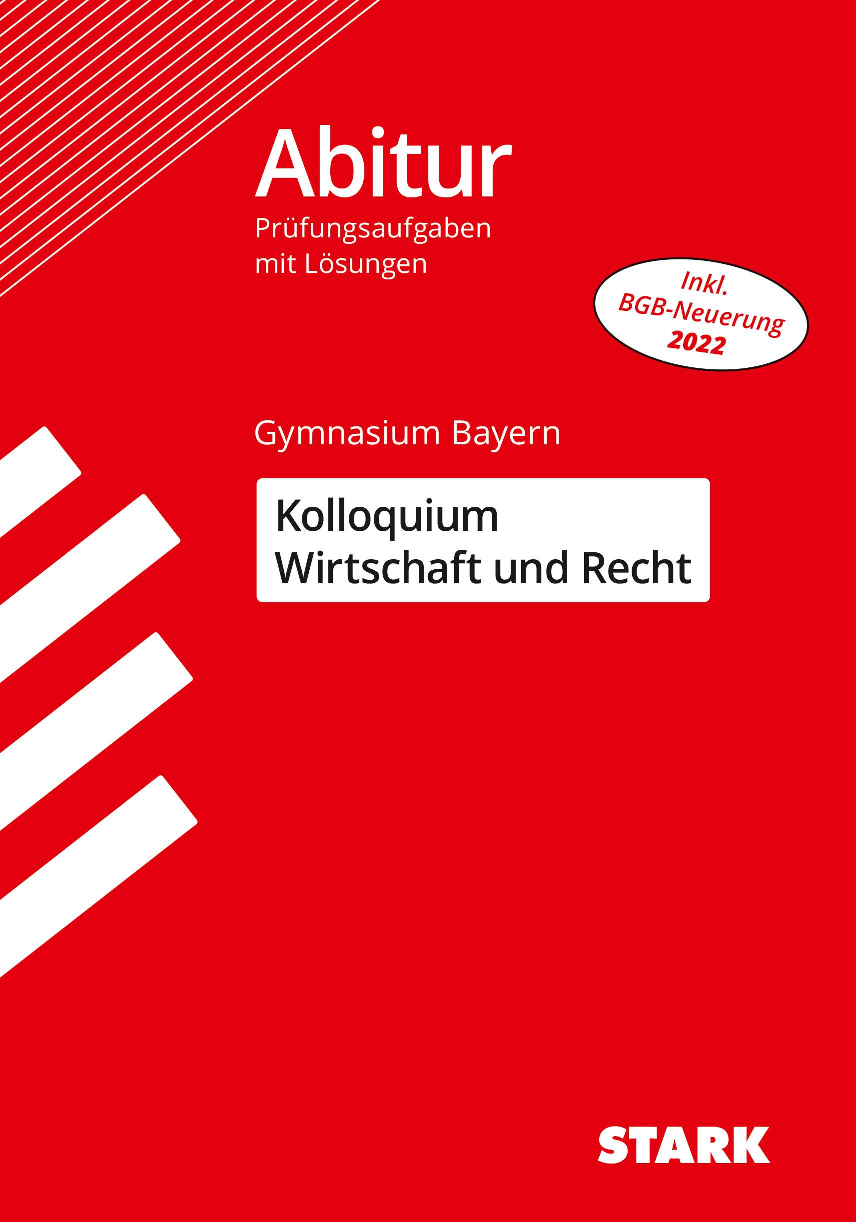 Vorderes Coverbild STARK Kolloquiumsprüfung Bayern - Wirtschaft und Recht