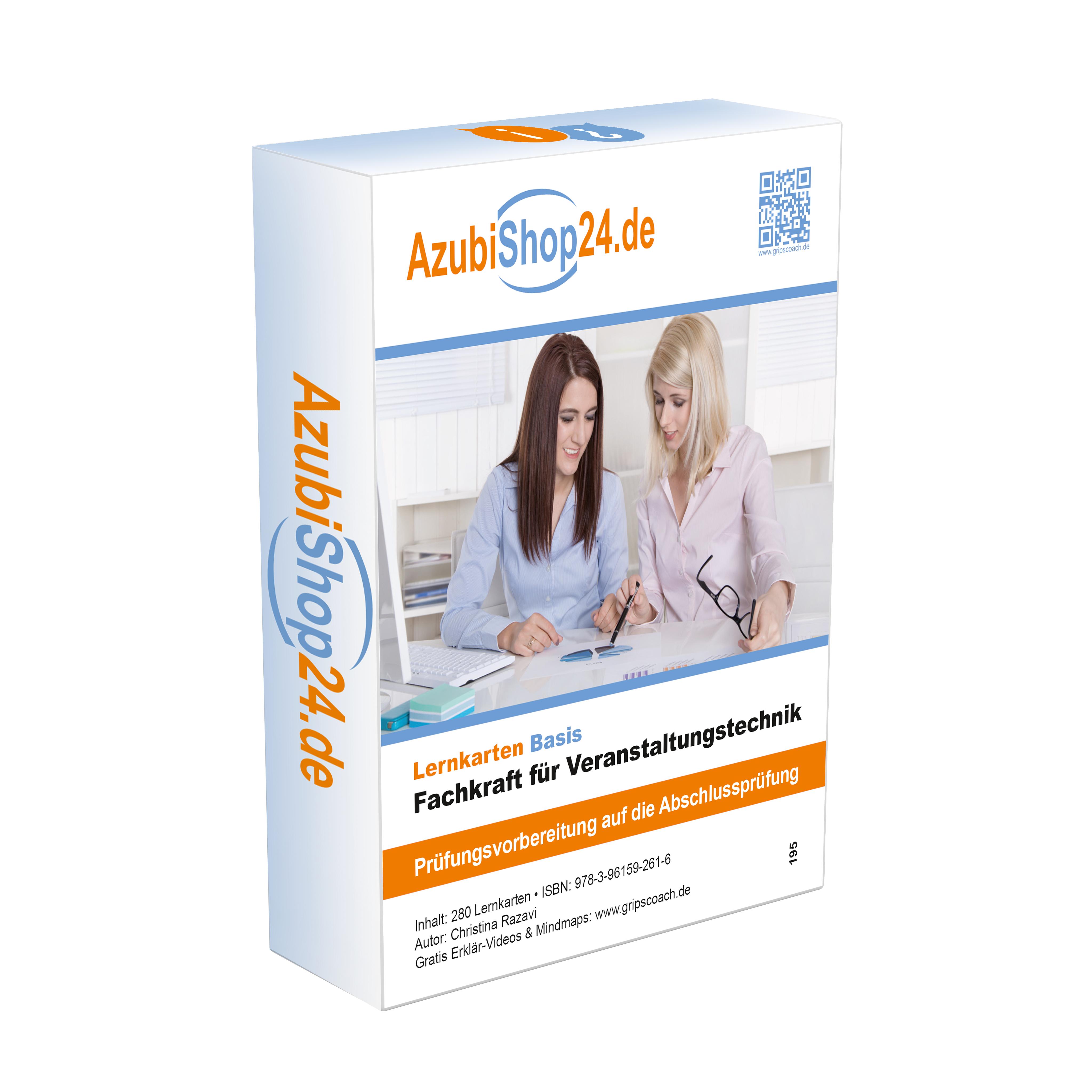 Vorderes Coverbild AzubiShop24.de Lernkarten Fachkraft für Veranstaltungstechnik. Prüfungsvorbereitung. Ausbildung