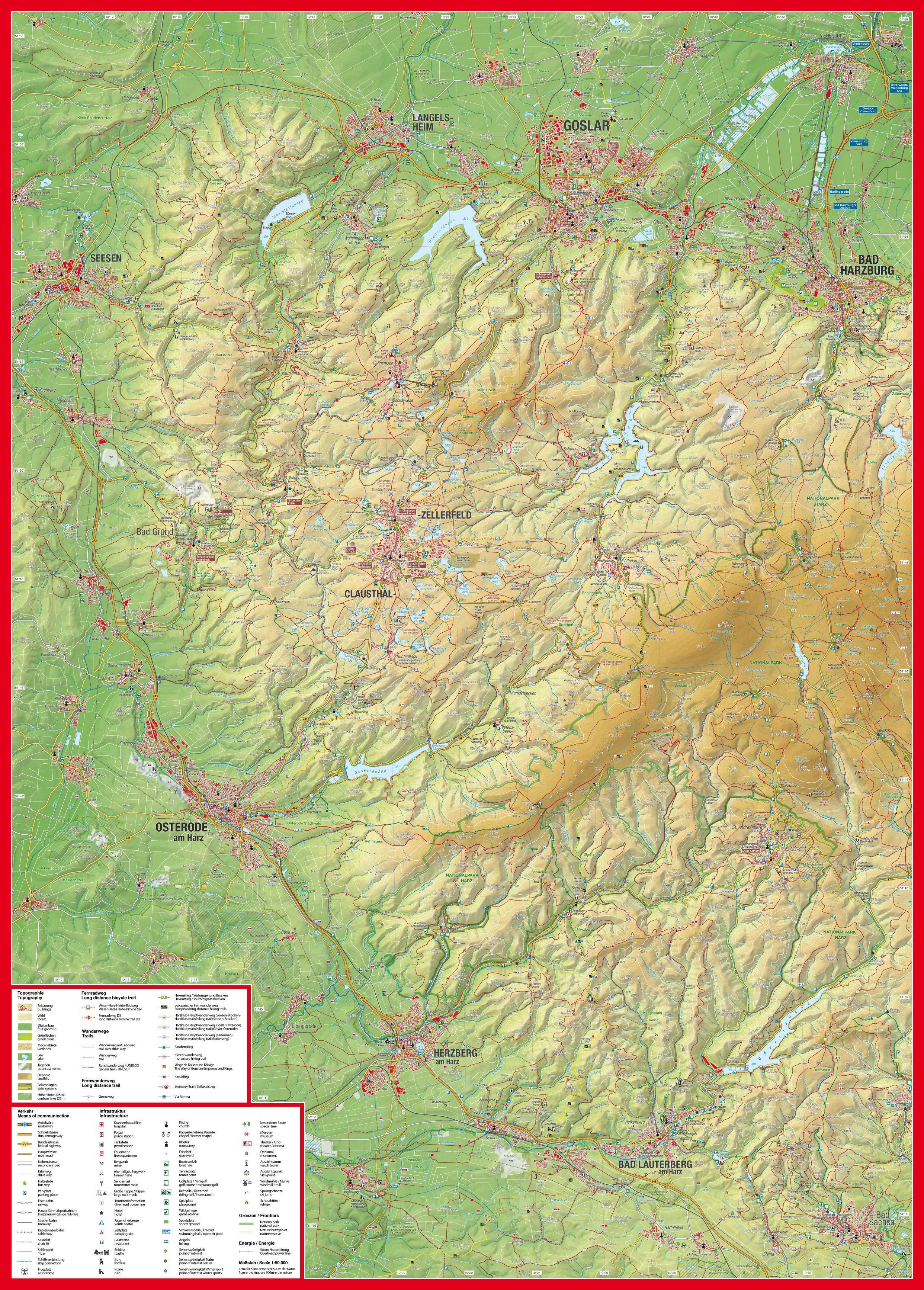 Beispielinhalt (Bild) Wanderkarte Der Westliche Harz 1:50.000