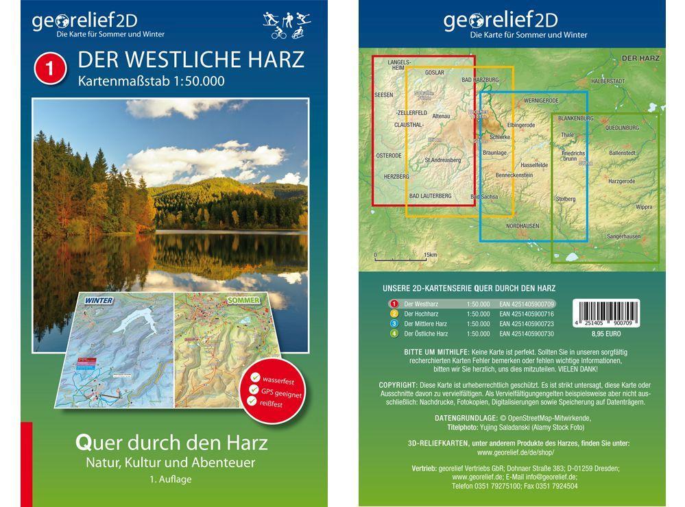 Vorderes Coverbild Wanderkarte Der Westliche Harz 1:50.000