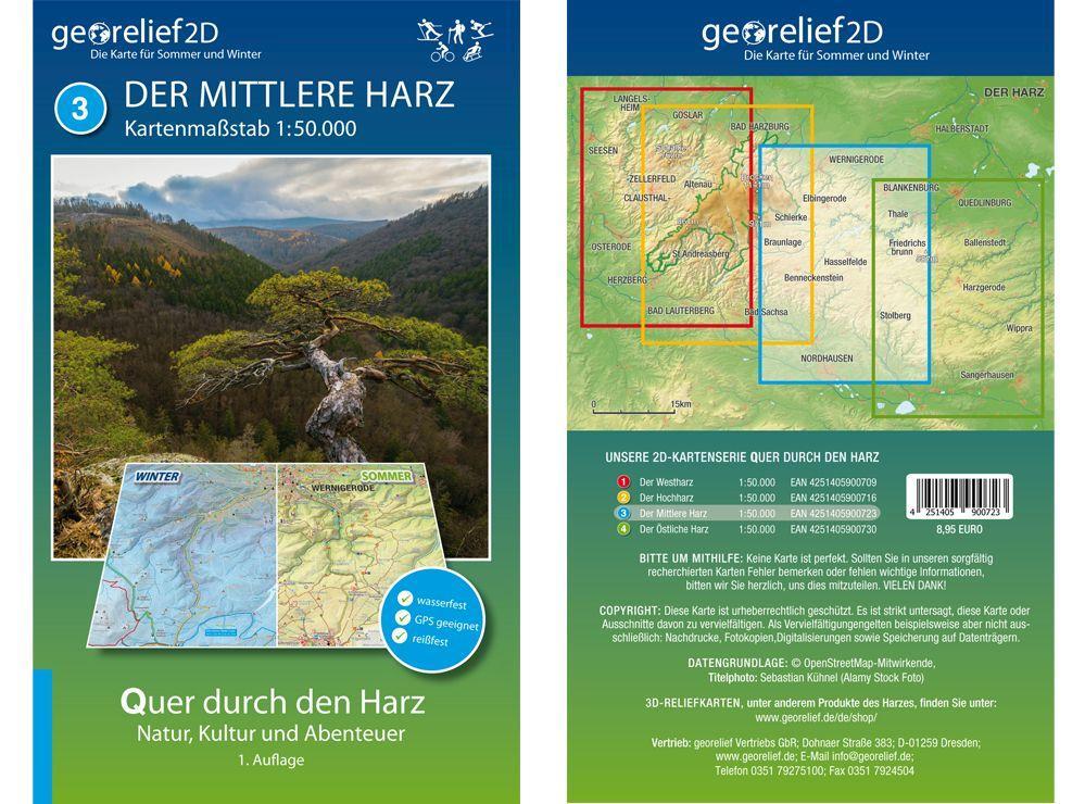 Vorderes Coverbild Wanderkarte Der Mittlere Harz 1:50.000
