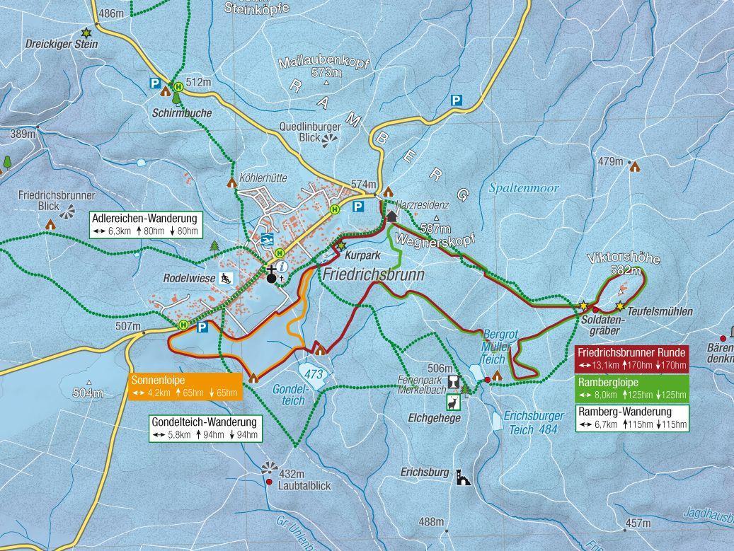 Beispielinhalt (Bild) Wanderkarte Der Östliche Harz 1:50.000