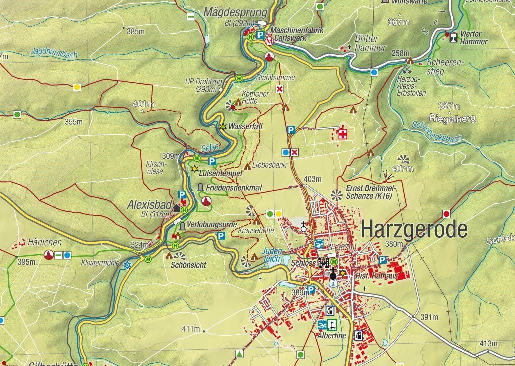 Beispielinhalt (Bild) Wanderkarte Der Östliche Harz 1:50.000
