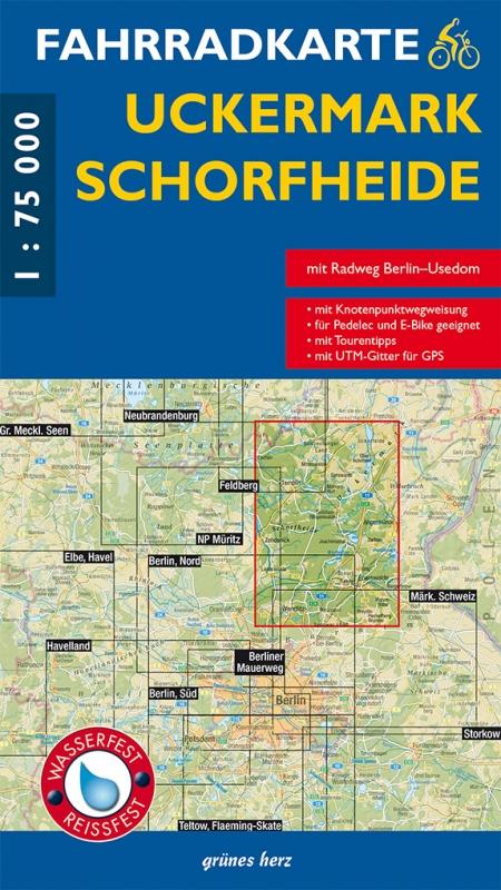 Vorderes Coverbild Fahrradkarte Uckermark, Schorfheide 1:75 000