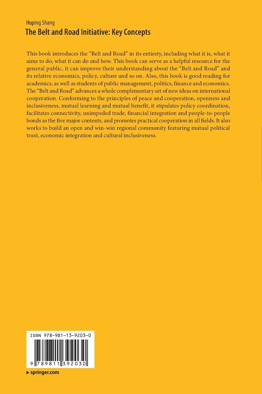 Rückseitencover The Belt and Road Initiative: Key Concepts