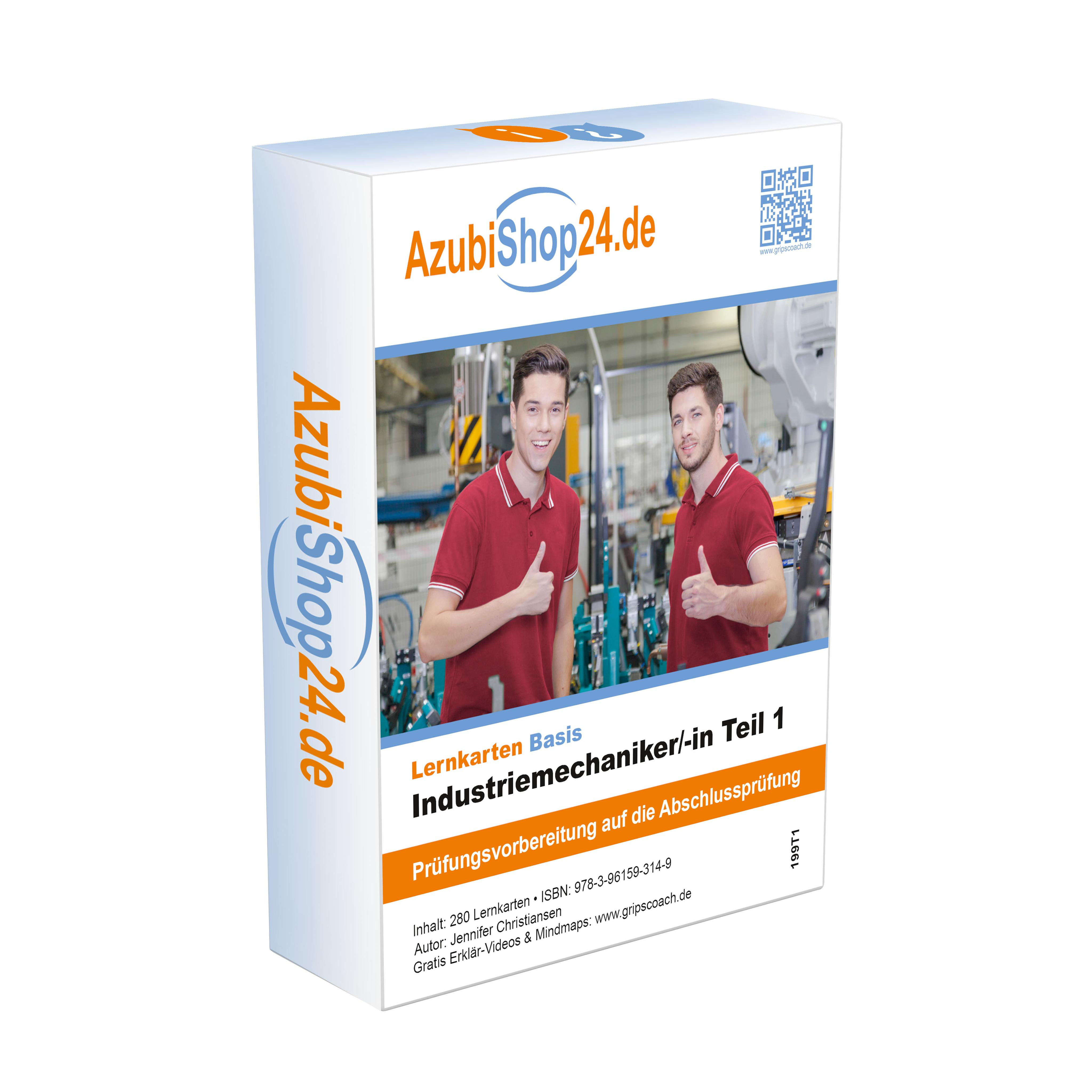 Vorderes Coverbild AzubiShop24.de Basis-Lernkarten Industriemechaniker /in Teil 1