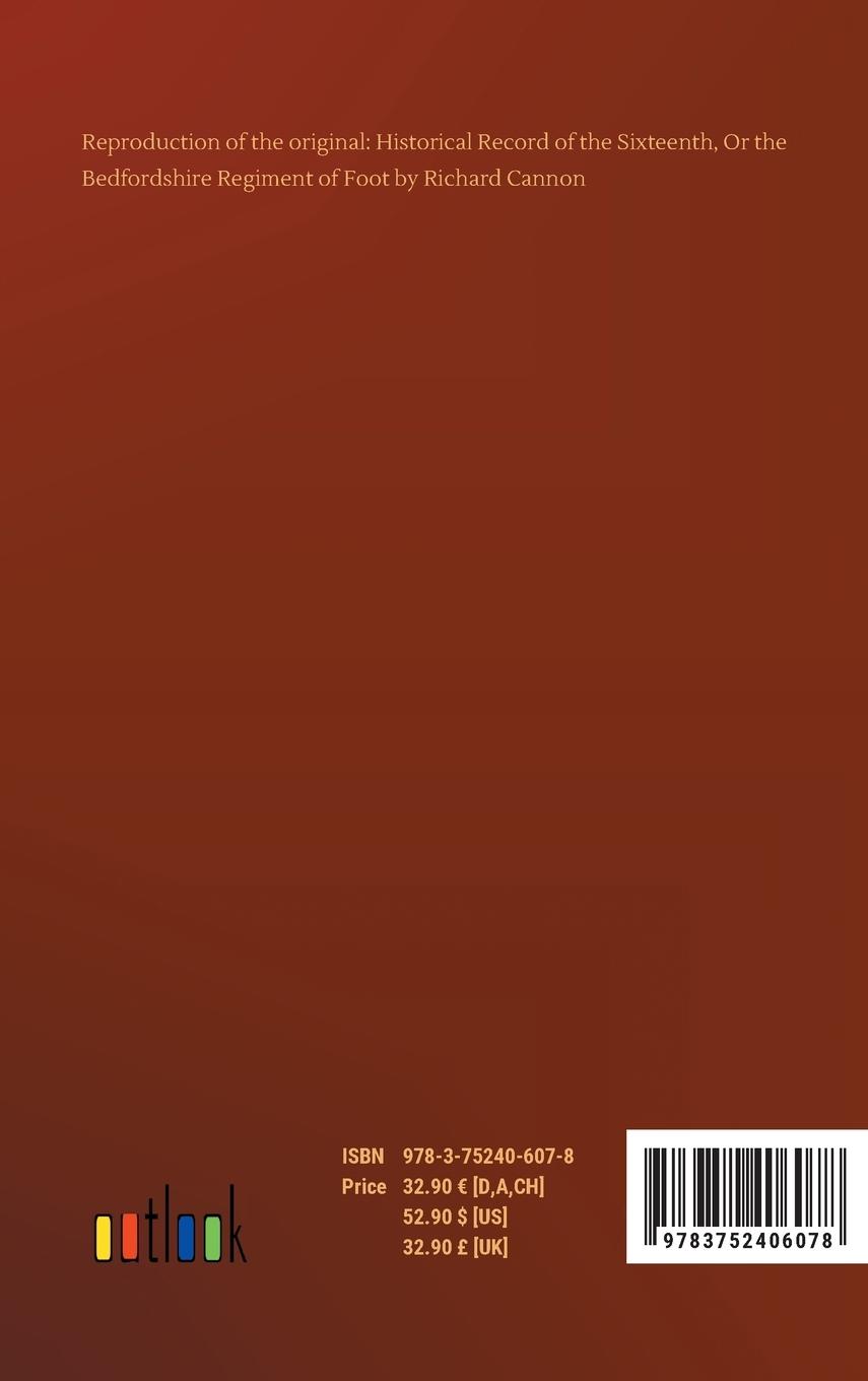 Rückseitencover Historical Record of the Sixteenth, Or the Bedfordshire Regiment of Foot