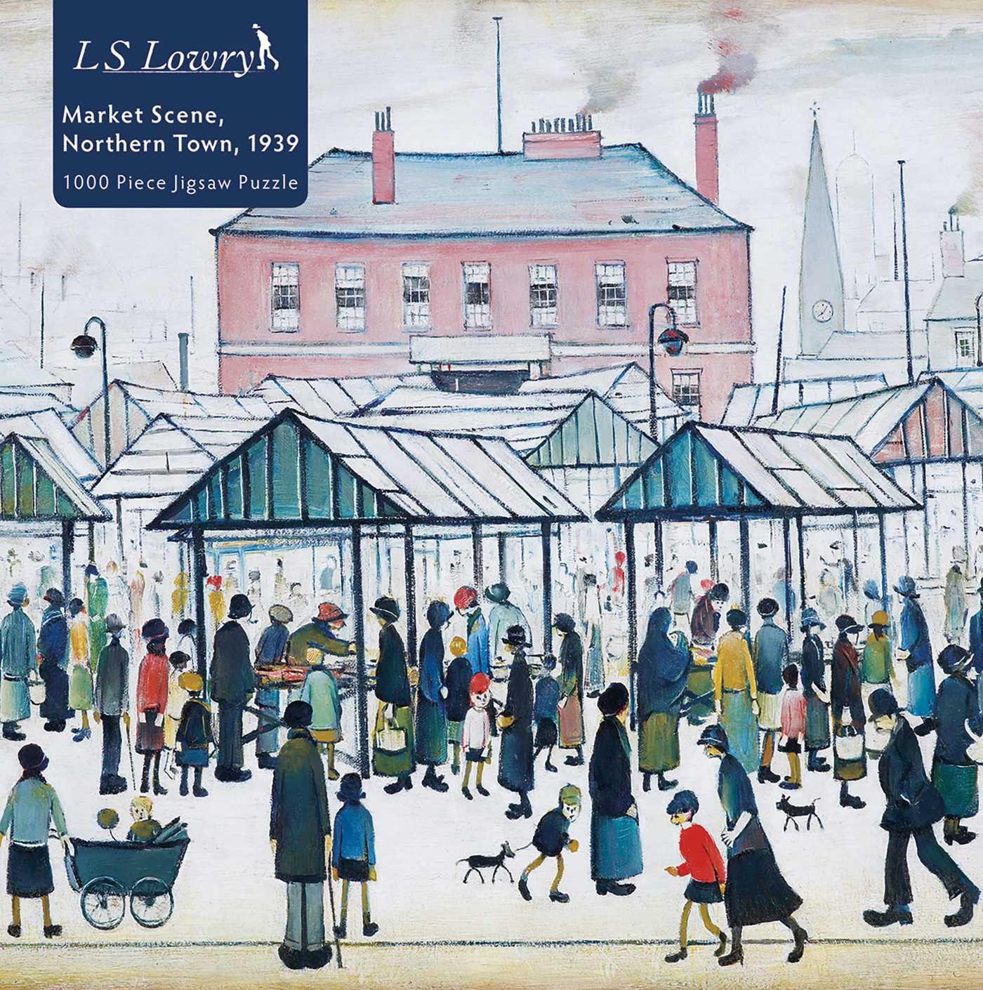 Vorderes Coverbild Adult Sustainable Jigsaw Puzzle L.S. Lowry: Market Scene, Northern Town, 1939