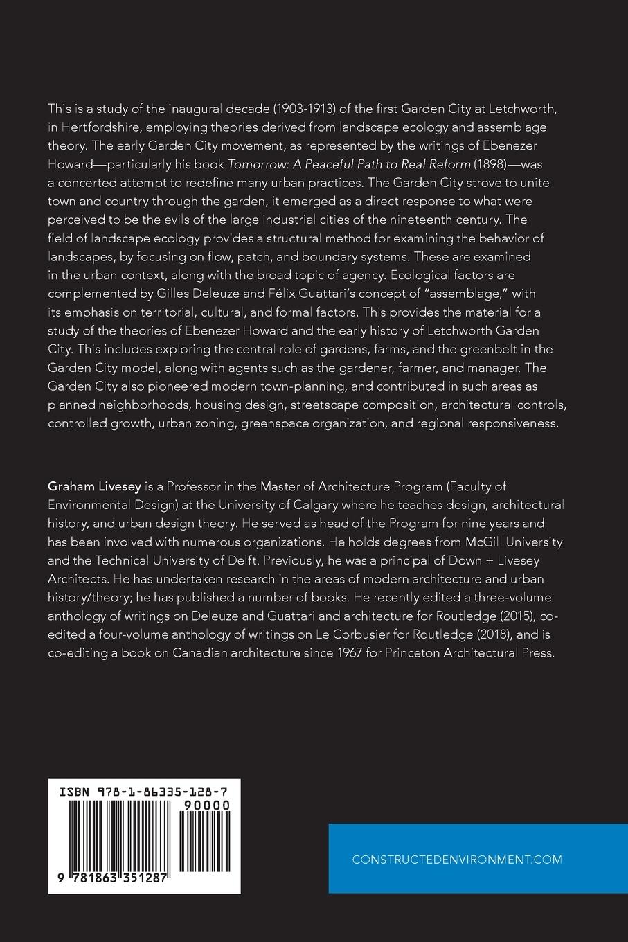 Rückseitencover Ecologies of the Early Garden City