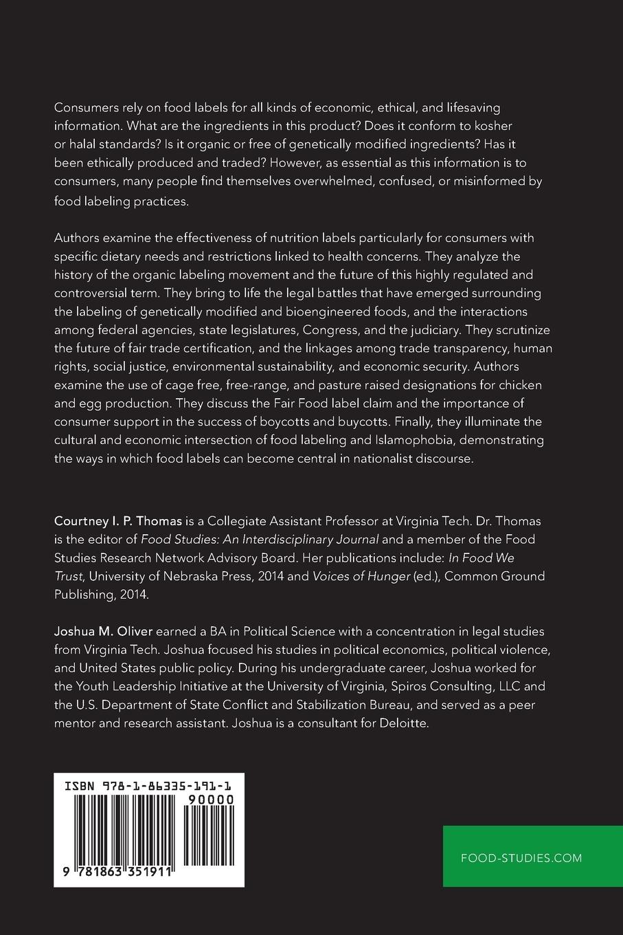 Rückseitencover Food Labeling