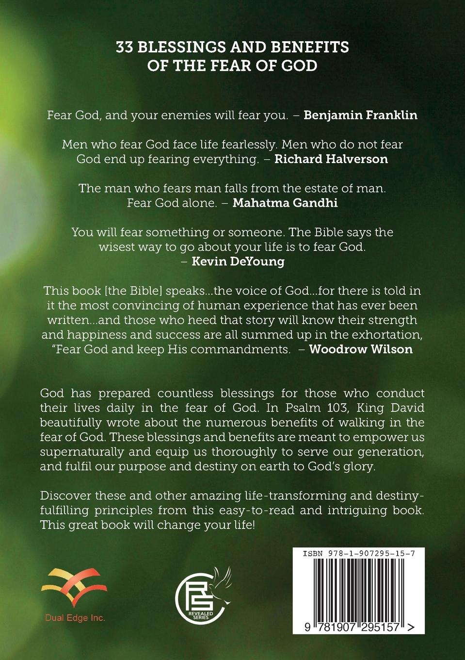 Rückseitencover 33 BLESSINGS & BENEFITS of THE FEAR of GOD (Experiencing the Supernatural in Fulfilling God's Purpose)